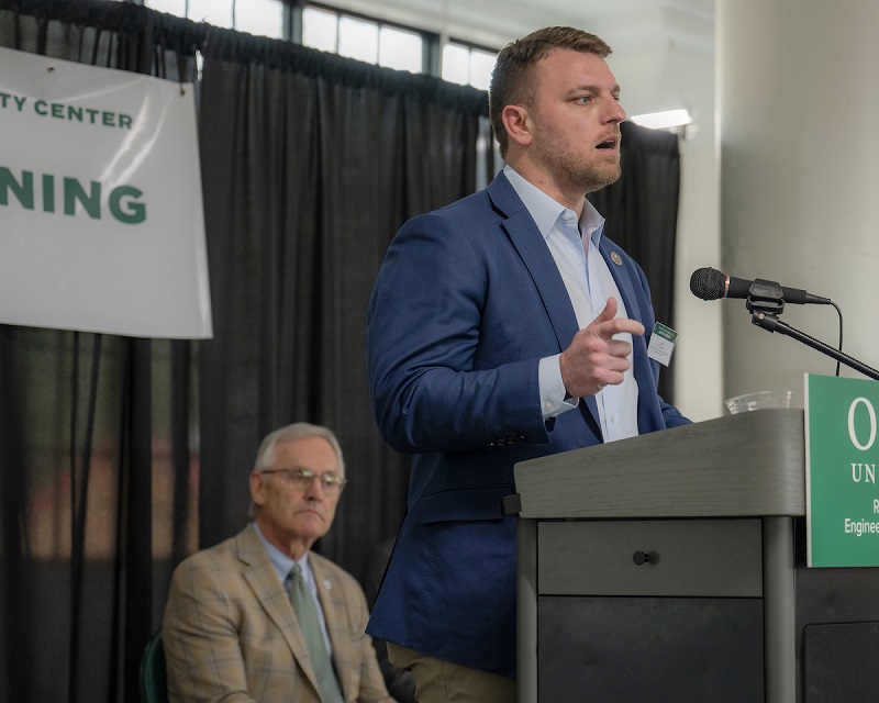 Representative Jay Edwards speaks at the Grand Opening Ceremony
