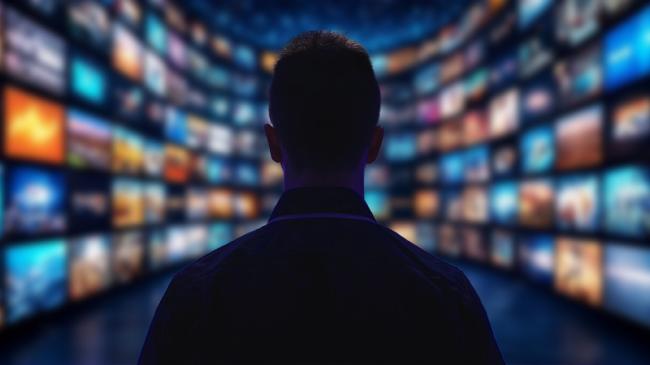 As news consumption evolves, NATAS chapters are working to redefine what qualifies as excellence for Emmy Awards recognition. (Person looking at a room full of monitors)