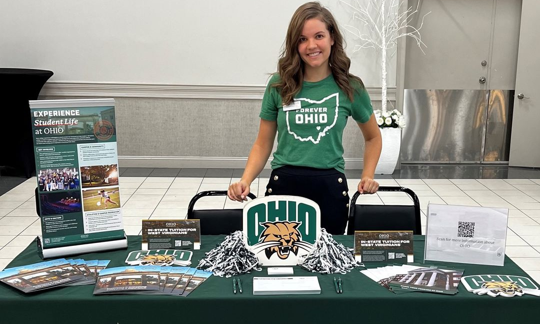 Regional recruitment manager Danica Haverty at college fair